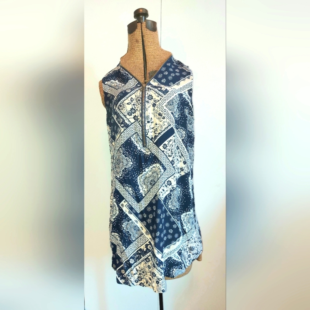 Suzy Shier Boho midi dress with floral geometric pattern size XL